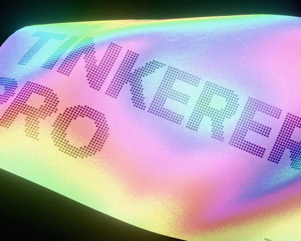 Tinkerers Pro holographic banner